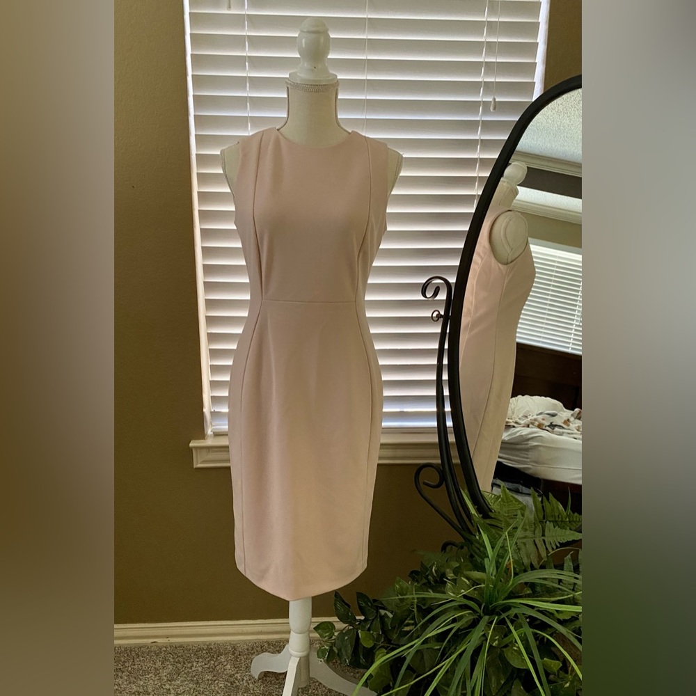 Pale pink classic sheath dress